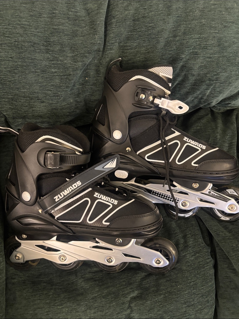 Women’s 8 Black Inline Skates - Adjustable Fitness Rollerblades